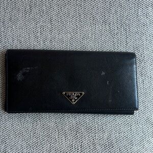 Prada Long Black Wallet